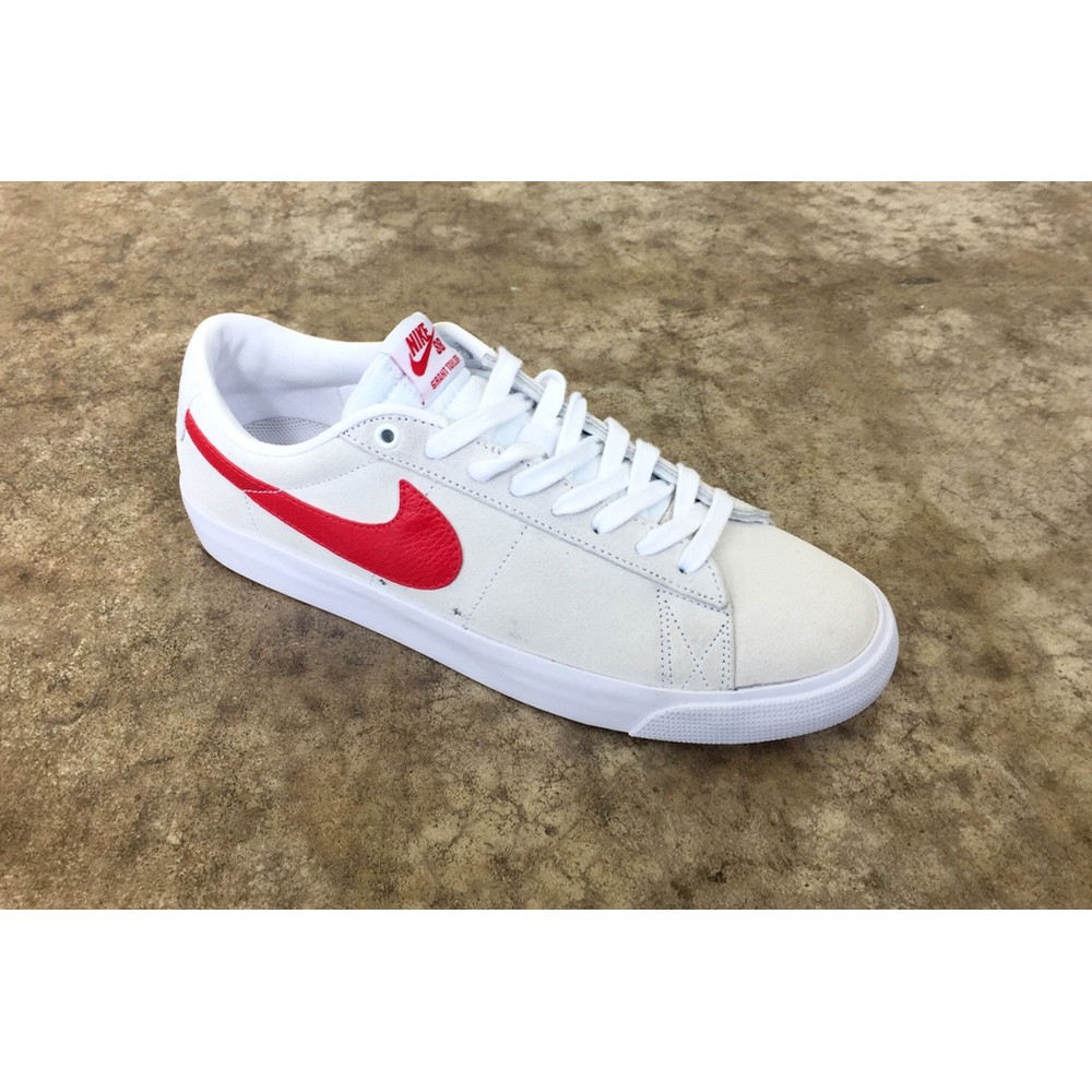 nike sb blazer low gt white and red