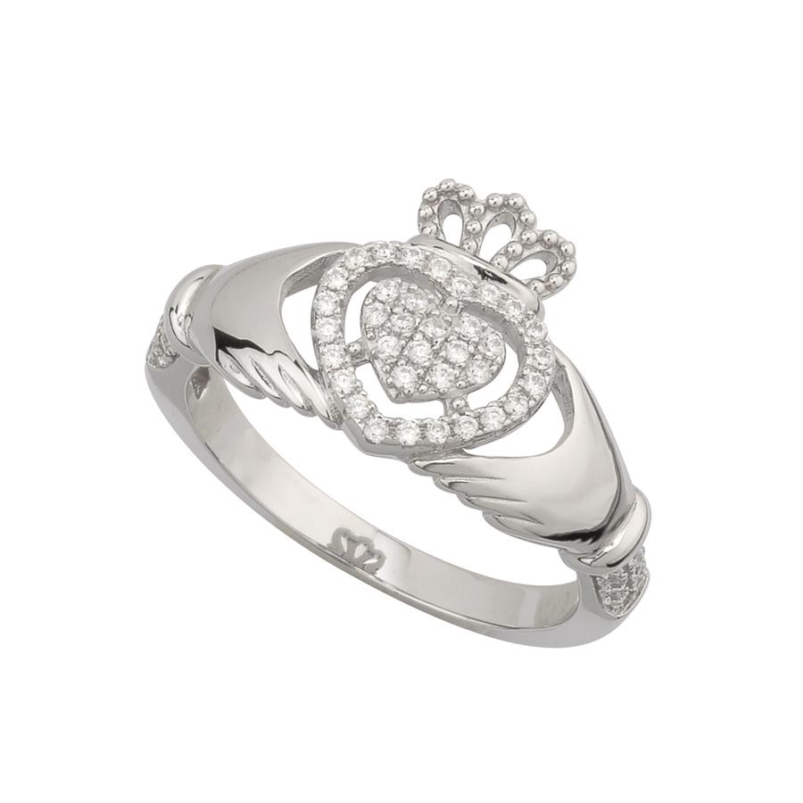 Solvar Jewelry Claddagh Ring with Cubic Zirconia Jewelry Rings at Irish