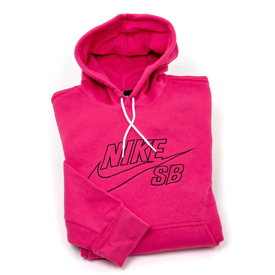 Nike SB Embroidered P/O Hooded Sweatshirt (Pink) Hooded Sweatshirts at