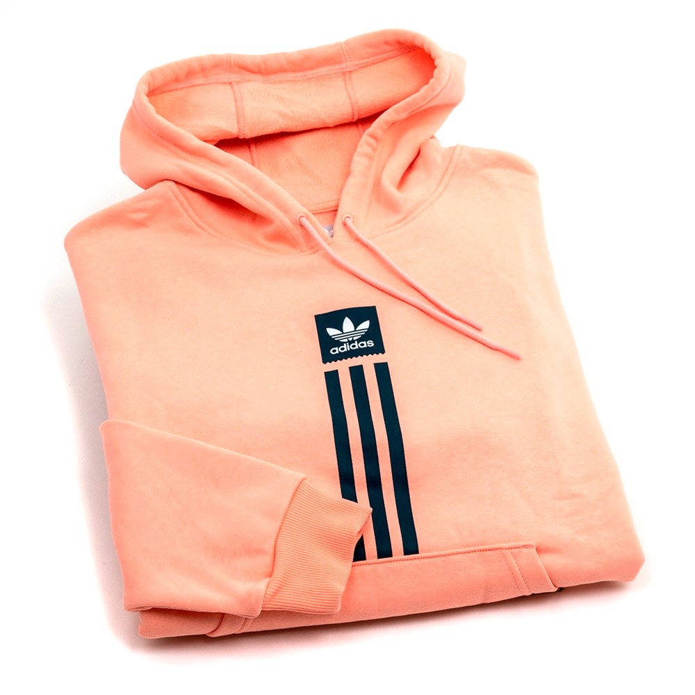 white adidas hoodie pink logo