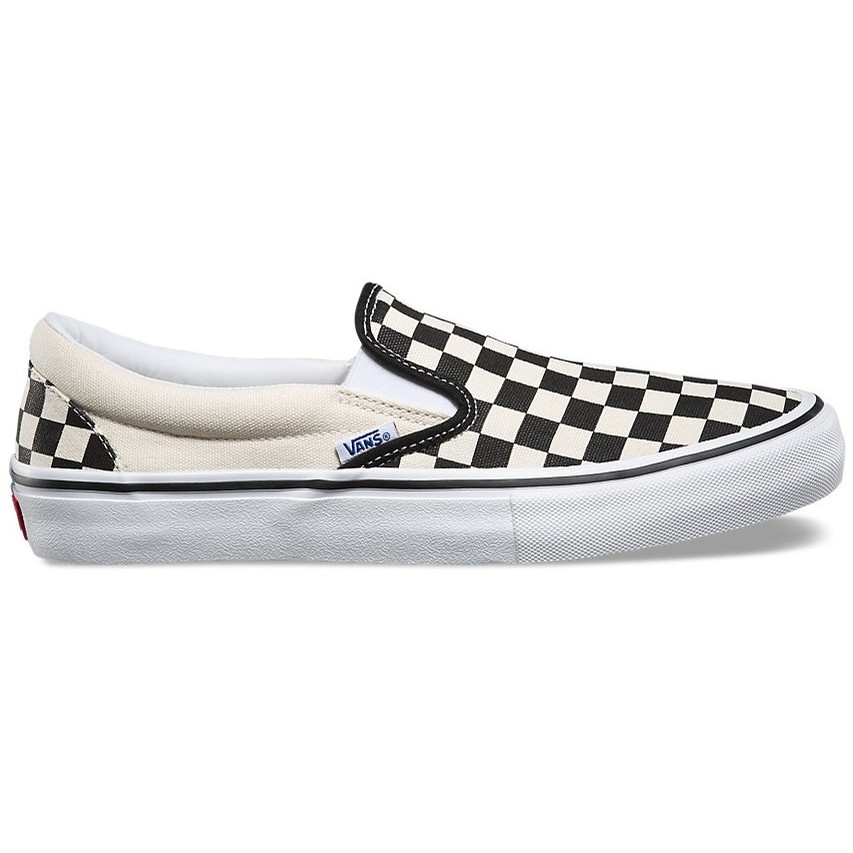 black and white checkered slip on vans