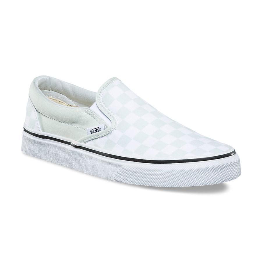Vans Classic Slip On (Checkerboard/Blue Flower) Footwear Women's Shoes ...